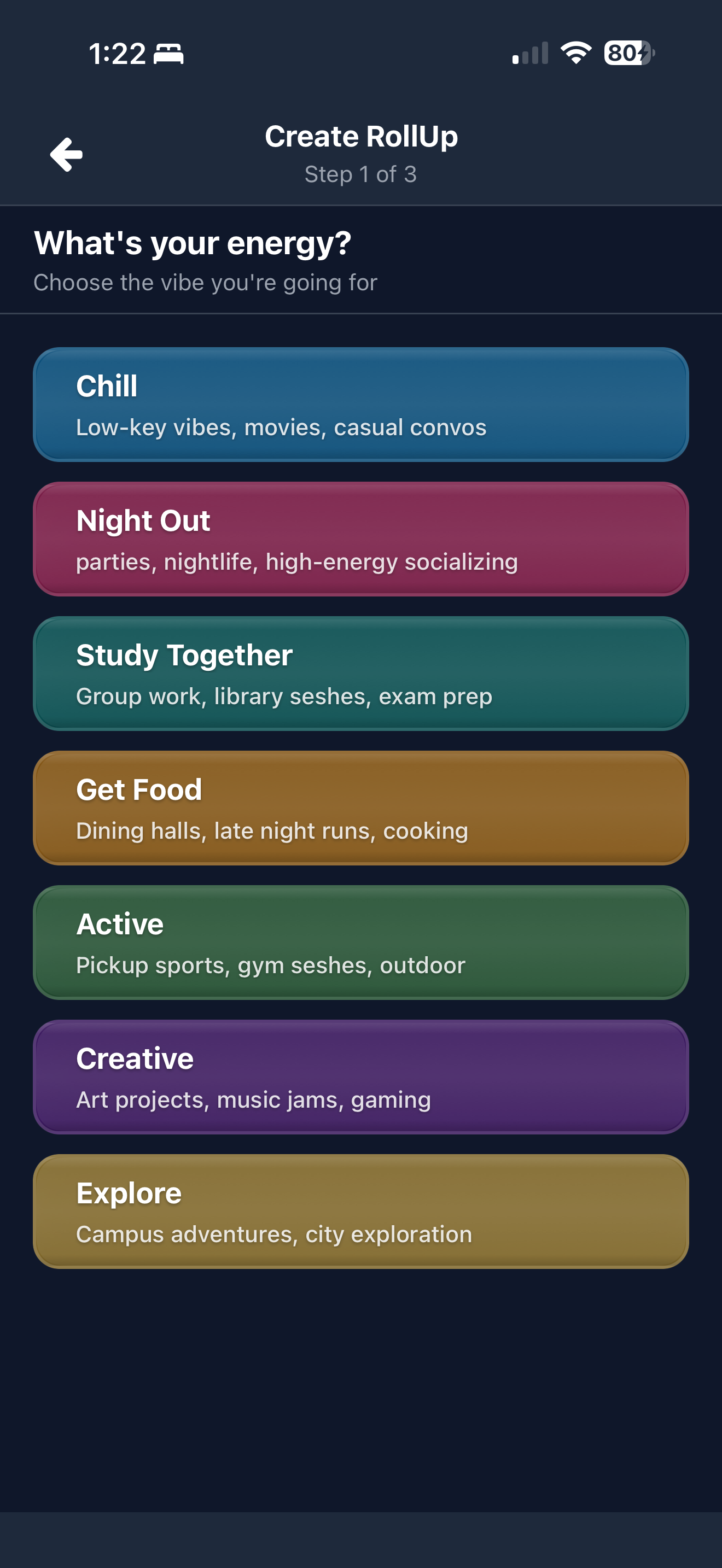Create RollUp Screen